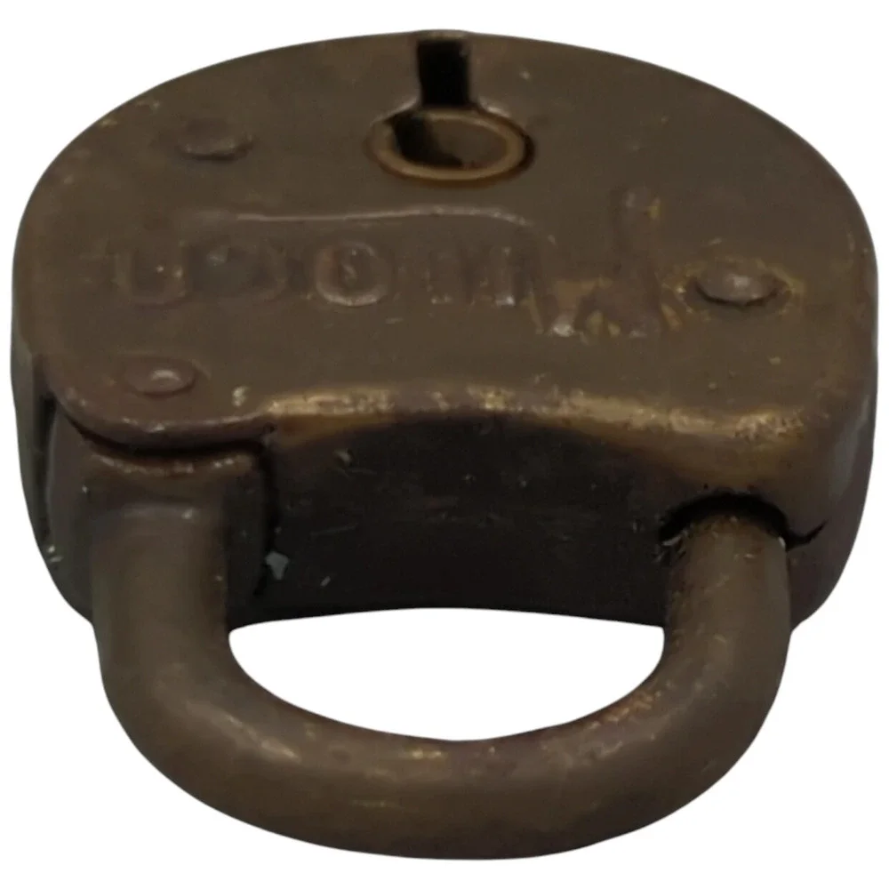 Antique Miloco Brass Lever Padlock Small Lock Vintage No Key - Picture 4 of 6